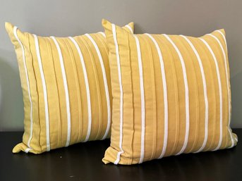 A Pair Of Striped Linen Accent Pillows