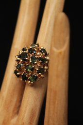 Vintage 14K Gold Cocktail Ring With Tourmaline Stones (We Believe)