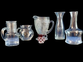 Assortment Of Vintage & Newer Carafes And Pitchers