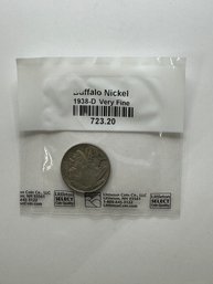 1938-D Buffalo Nickel In Littleton Package
