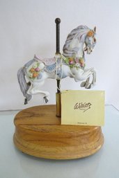 WILLITTS DESIGNS Moveable Carousel Memories Porcelain Carousel Horse Music Box - In Working Condition