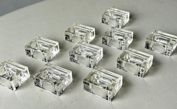 A Set Of Crystal Napkin Rings, Possibly TIffany