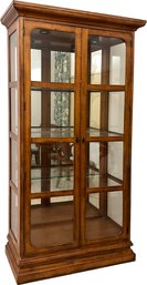 A Vintage Solid Wood Curio, China, Or Bar Cabinet By Bernhardt Furniture