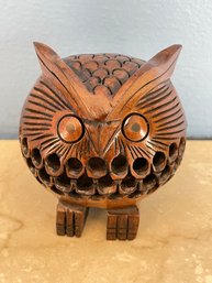 Hand Carved Novica Wooden Owl