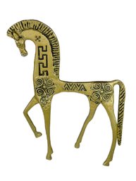 Solid Brass Tall Trojan Horse Statue Figure