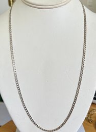 LONG 24' CUBAN LENGTH THIN STERLING SILVER NECKLACE