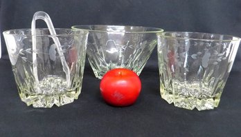 3pcs Princess House Regency Pattern - Ice Buckets & Large Party / Salad Bowl