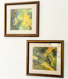 A Pair Of Vintage Abstract Framed Lithographs, Unsigned
