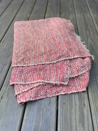 74 X 27 - Larfe Chunk Of Vintage Woven Raspberry Fabric