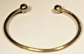 Sterling Silver Cuff Bracelet Having Ball Ends