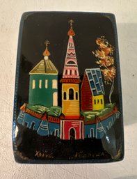 Vintage Hand Painted Miniature Russian Trinket Box