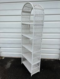 Large Vintage Wicker Shelf