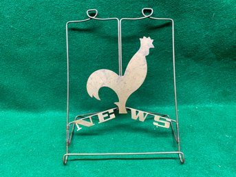 Vintage Chase Brass Copper Newspaper Rack Stand Holder Tabletop. Perfect For Cook Book.