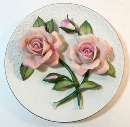 Brand New The Franklin Mint The Sheer Bliss Roses Of Capodimonte Porcelain Decorative Plate - Limited Edition