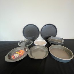 A Lot Of Baking Cookware  - Pyrex Pie Dish, Brownie Pans, Pizza Pans & More