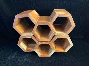 Hexagon Honeycomb Shape Style Floating Wooden Shelve Decor Pieces