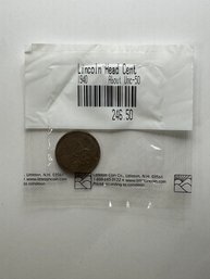 1940 About Uncirculated Lincoln Head Cent In Littleton Package