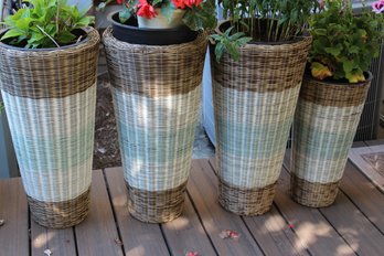 4 Tall Wicker Planters 20 And 26 Inch