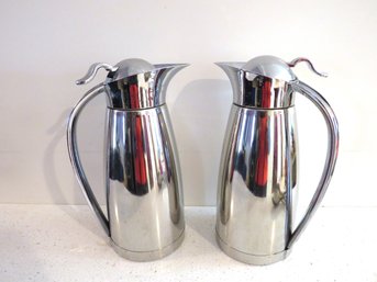 2 Gourmet Buffet Stainless Steel Coffee & Tea Insulated Pitchers