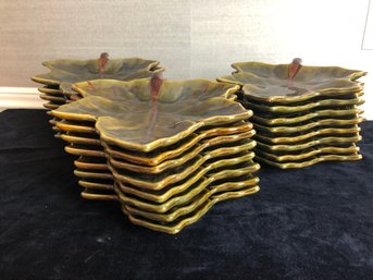 Pottery Barn Harvest Leaf Plates - Set Of 24