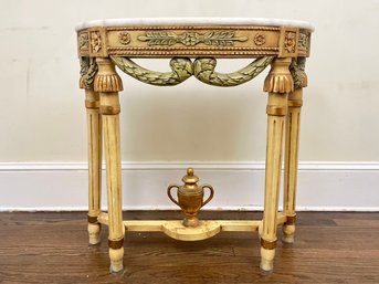 A Vintage Louis XVI Style Demi Lune Console Table