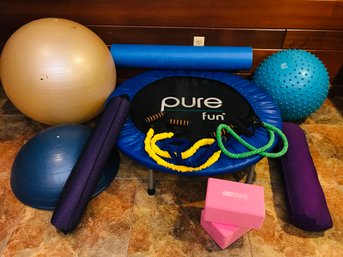 Yoga/workout Bundle With Mini Trampoline