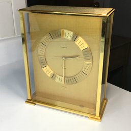 Incredible Vintage TIFFANY & CO. Large Brass Mantel Clock - Perfect Working Order - Swiss Made - Very Nice