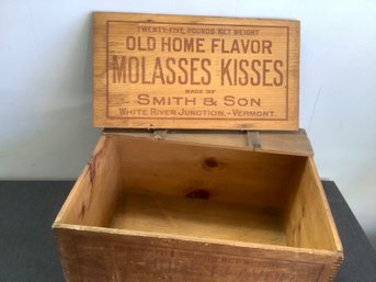 Old Home Flavor Molasses Kisses Made By Smith & Son Wood Crate