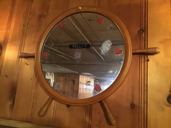 Ship Wheel Bar Mirror