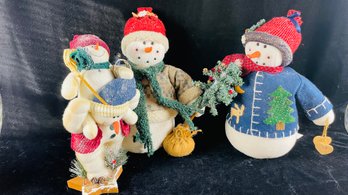 Plush Snowman Holiday Decor