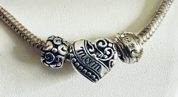 SIGNED IBB STERLING SILVER 'MOM' BRACELET