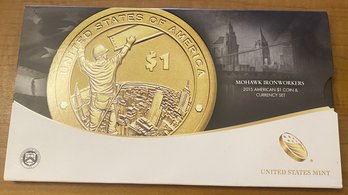 2015 $1 Coin And Currency Set - Mohawk Ironworkers Sacagawea