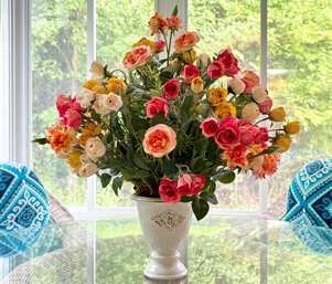 A Vintage Silk Floral Display