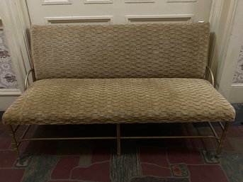 Vintage Brass Cushioned Bench