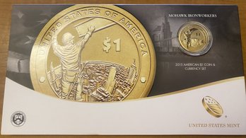 2015 $1 Coin And Currency Set - Mohawk Ironworkers Sacagawea