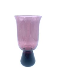 Hand-blown Amethyst Glass Flared Urn-style Vase W/ Weighted Base