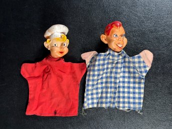 A Pair Of Collectible Vintage Hand Puppets: Kellogg's Rice Krispies Snap Character & Howdy Doody