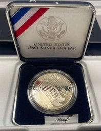 1991 USO Silver Dollar PROOF 50th Anniversary Commemorative Coin