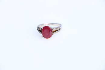 Sterling Silver Ruby Ring Size 6