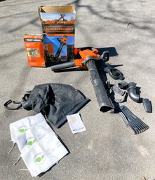 Black & Decker 12 Amp Corded High Performance Blower/Vac/Mulcher BV6600 & NOS Leaf Collection System