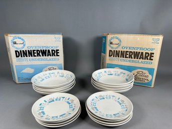 Vintage Mar Crest Blue Heaven Pattern Dishes