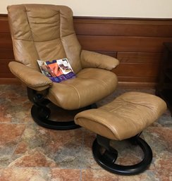 Genuine Ekornes 'Stressless' Chair And Ottoman