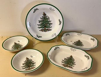 Spode Christmas Tree Serving Pieces ~ Serving Bowls, Flat Rimmed Salad Bowl $ More ~