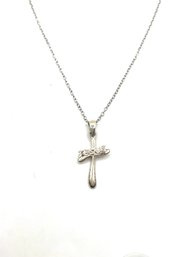 Italian Sterling Silver Chain With Jesus Cross Pendant