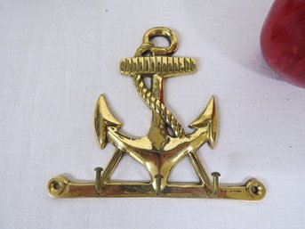 A Brass Anchor Key Chain Holder