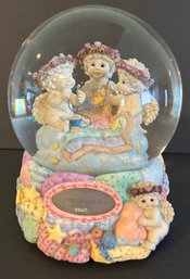 1999 Limited Ed. Westland Dreamsicles Large Snow Globe  9' H 6' Base Musical Plays ' Buttons & Bows' Workingi