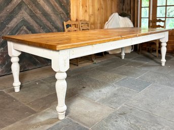 Fabulous 10 Foot Country Painted Pine Farmhouse Dining Harvest Table