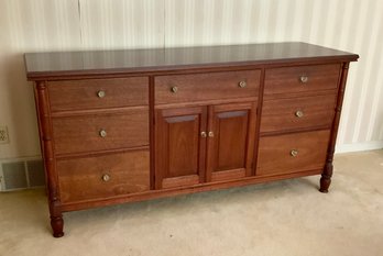 Beautiful Antique Cherry Breakfront W/glass Knobs ~ Yale University ~