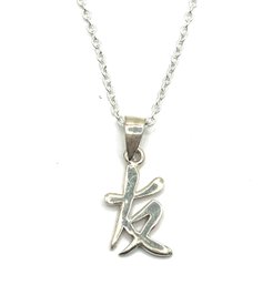 Italian Sterling Silver Chain With Asian Inspired Pendant