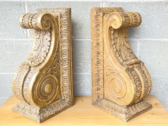 Two Large Plaster Corbels
